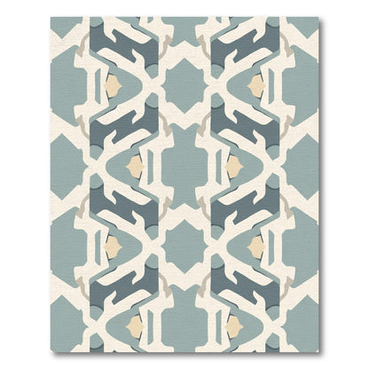 Pale Blue Abstract Geometric Tessellation Rug