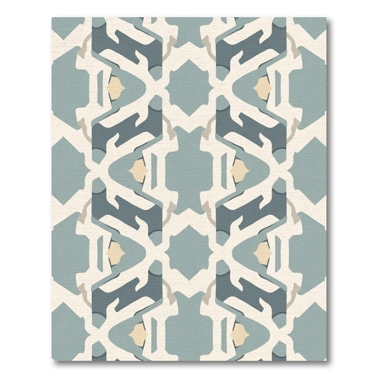 Pale Blue Abstract Geometric Tessellation Rug