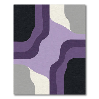 Lavender Abstract Layered Curves Rug