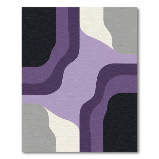 Lavender Abstract Layered Curves Rug