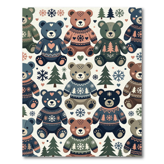 Cozy Winter Bear Nordic Christmas Fleece Rug