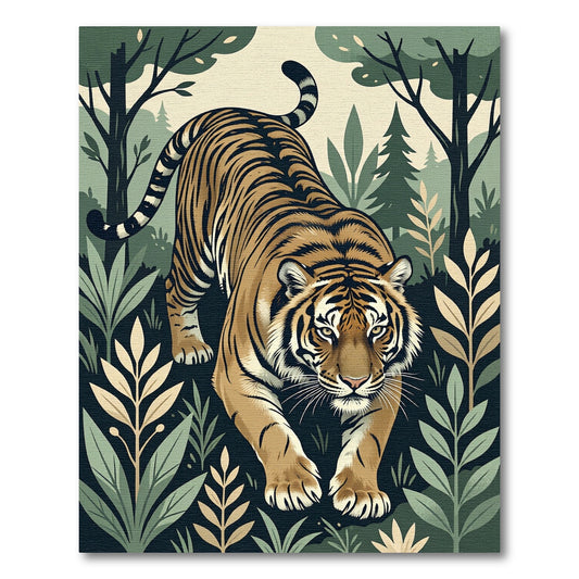 Bold Tiger Forest Scene Rug