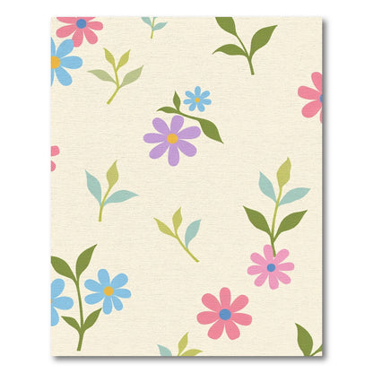 Pastel Floral Sprigs Meadow Rug