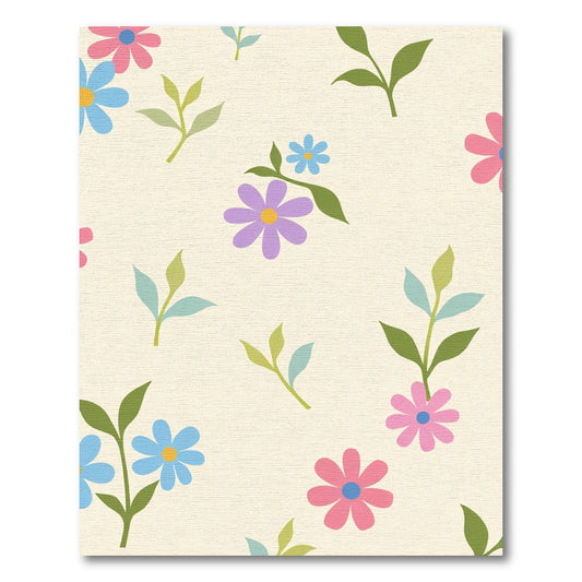 Pastel Floral Sprigs Meadow Rug