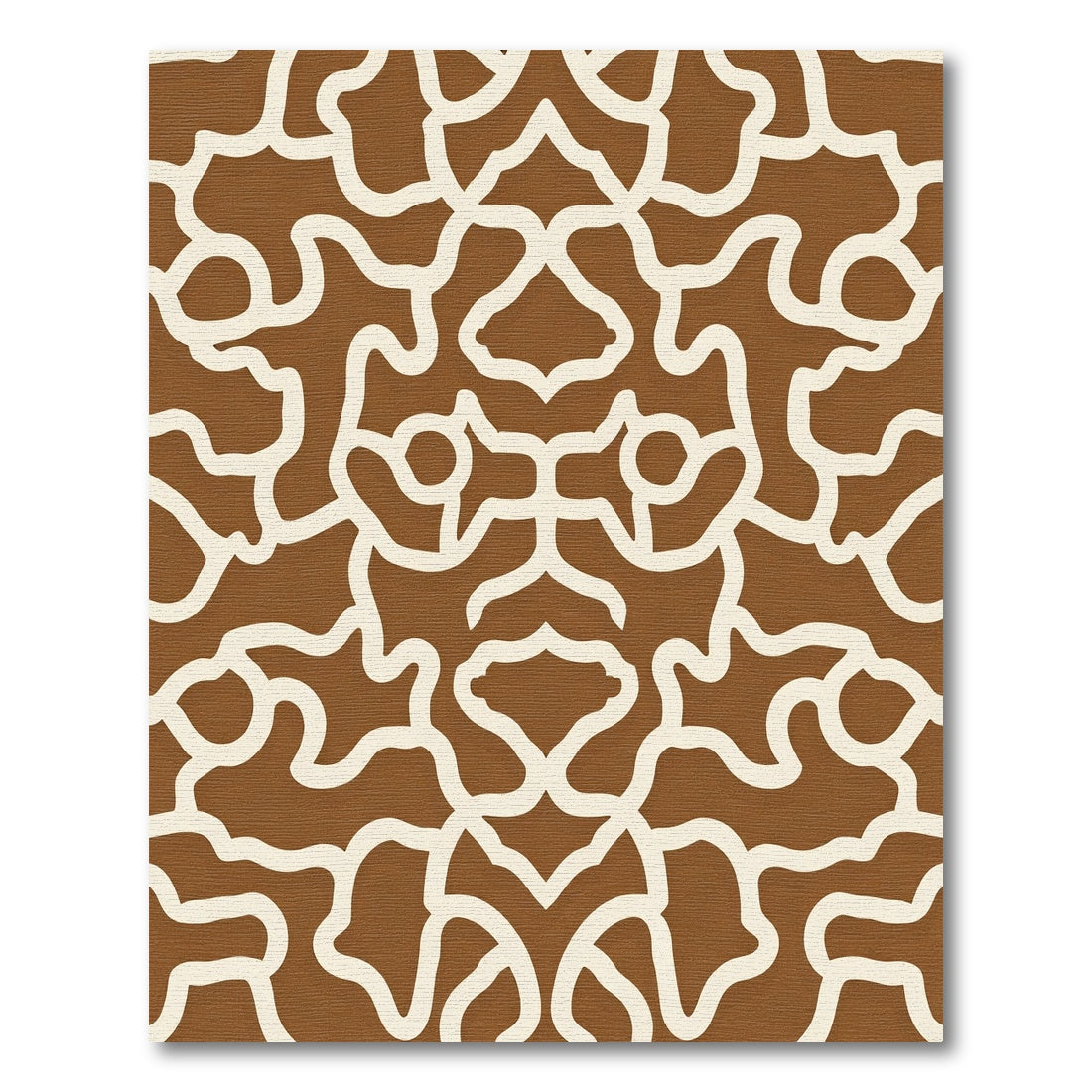 Brown Cream Organic Swirl Rug
