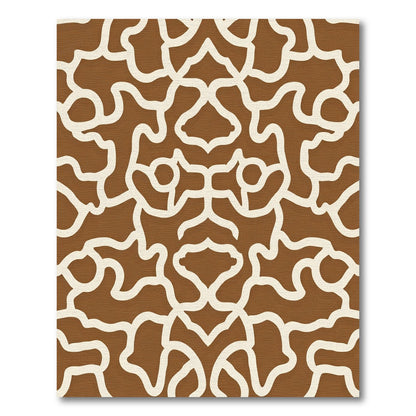 Brown Cream Organic Swirl Rug