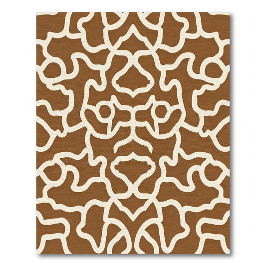 Brown Cream Organic Swirl Rug