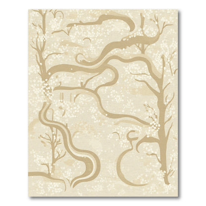 Cream Blossom Tree Abstract Flow Rug