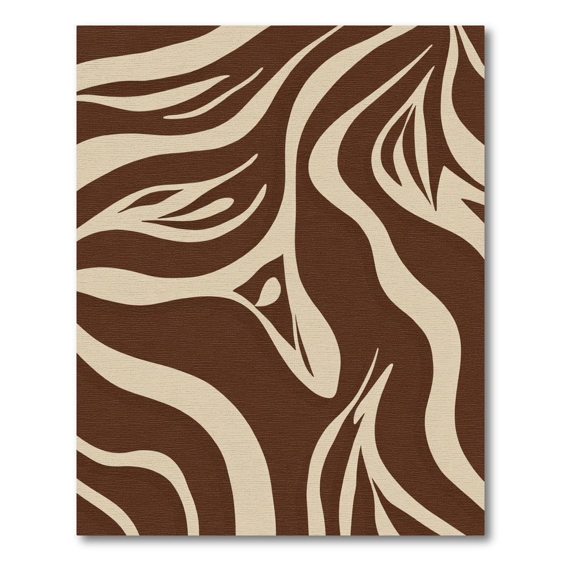 Brown Beige Animal Print Stripes Rug