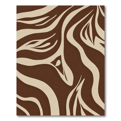 Brown Beige Animal Print Stripes Rug