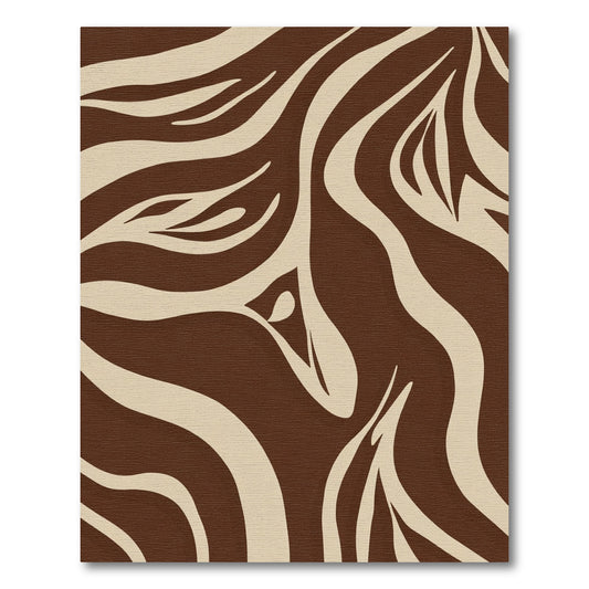 Brown Beige Animal Print Stripes Rug