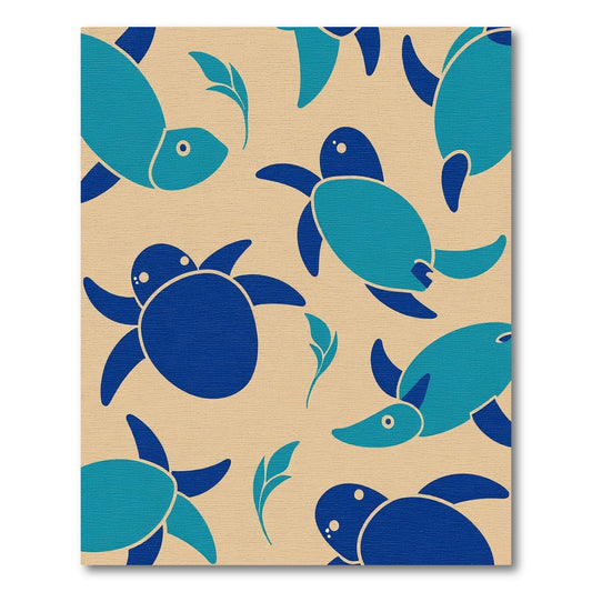 Coastal Blue Turtle Aquatic Voyage Rug
