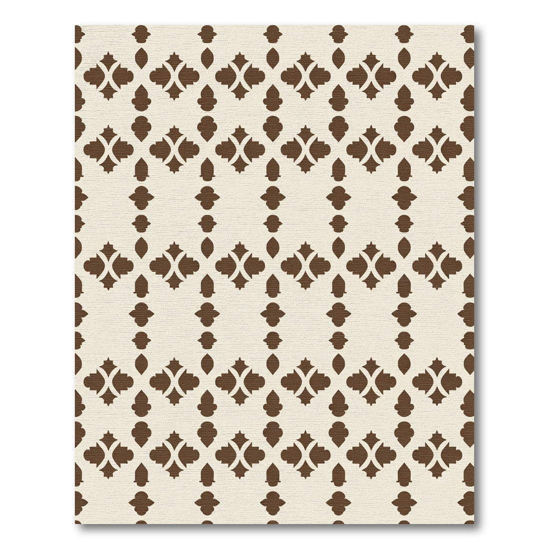 Brown Lattice Geometric Repeating Pattern Rug