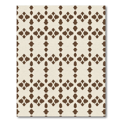 Brown Lattice Geometric Repeating Pattern Rug