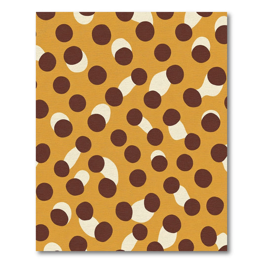 Orange Brown White Polka Dot Overlay Rug
