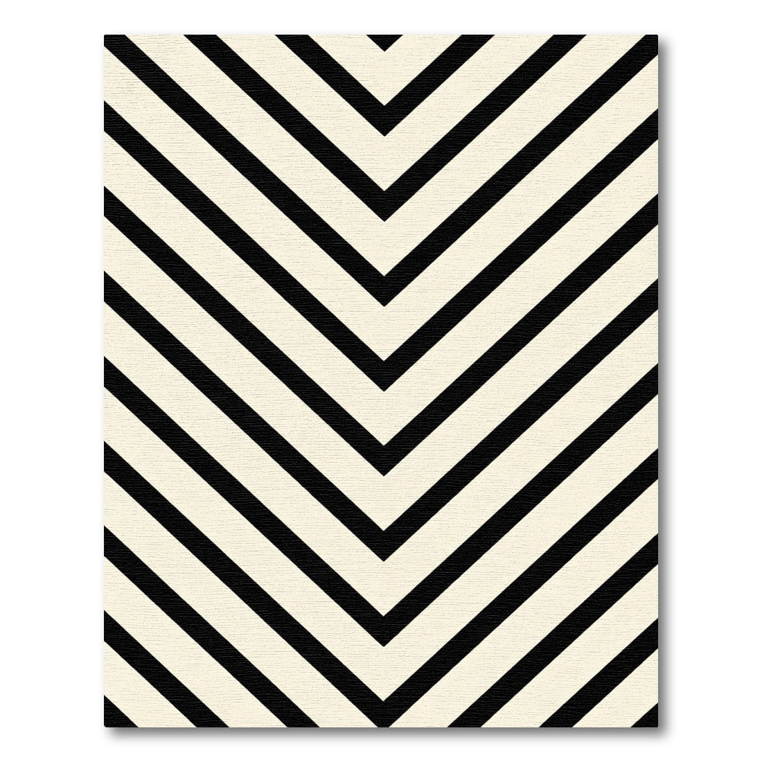 Black White Chevron Lines Rug