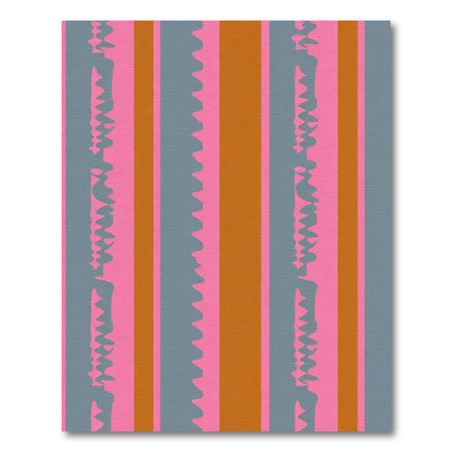 Pink Gray Orange Striped Abstraction Rug