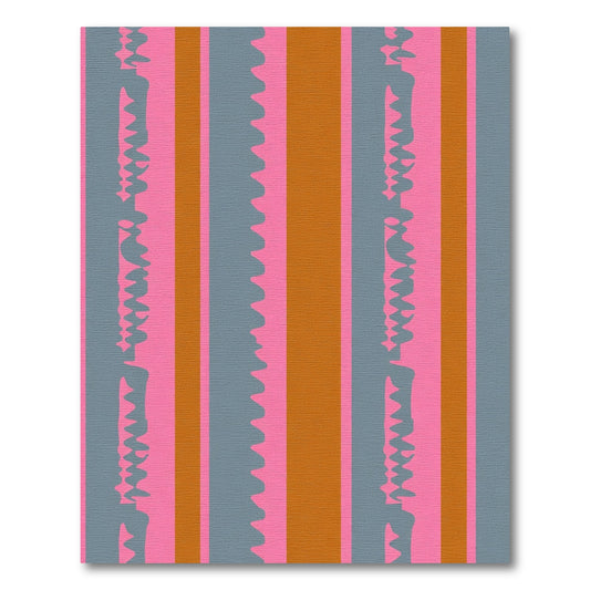 Pink Gray Orange Striped Abstraction Rug
