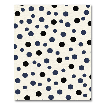 Navy Black Scattered Polka Dot Rug