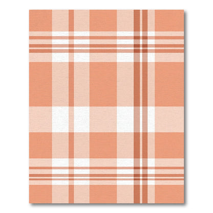Coral White Buffalo Check Rug