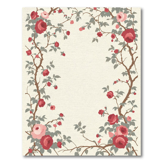 Crimson Rose Vine Garland Rug