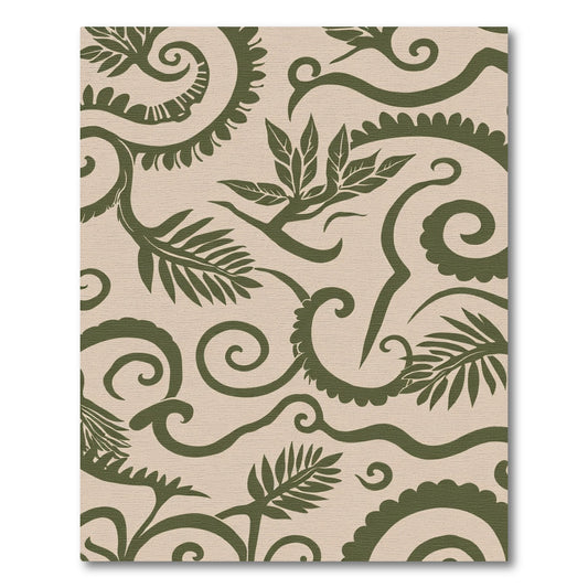 Earthy Organic Swirl Foliage Rug