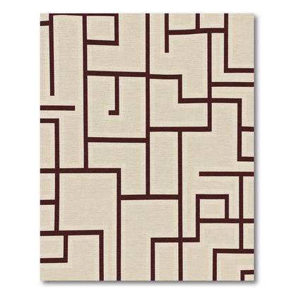 Deep Plum Geometric Block Lines Rug