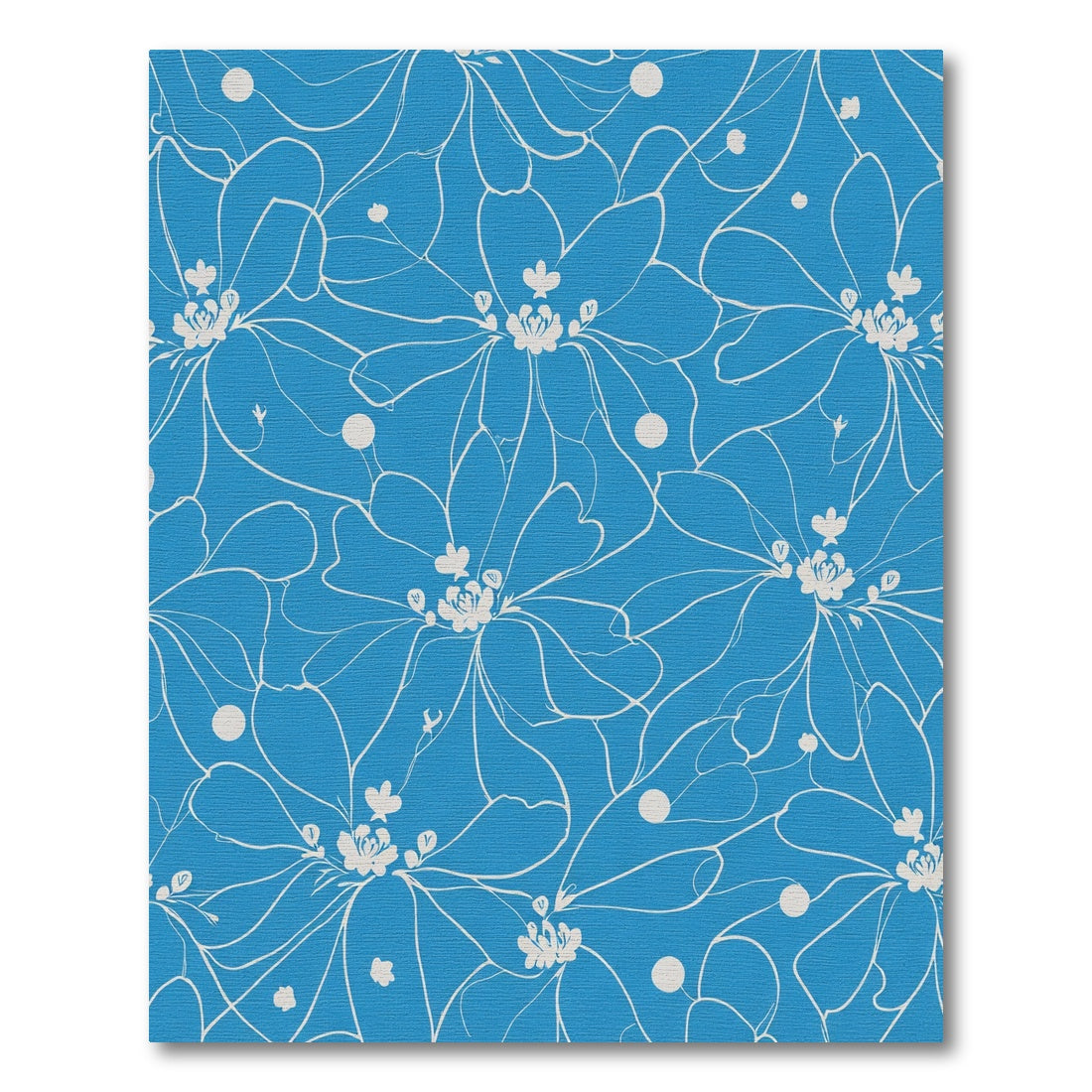 Azure Sketchy Floral Abstract Layout Rug