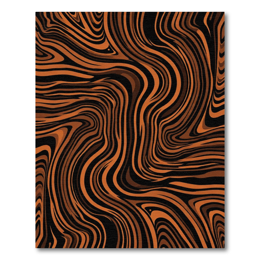 Rich Orange Black Swirl Rug