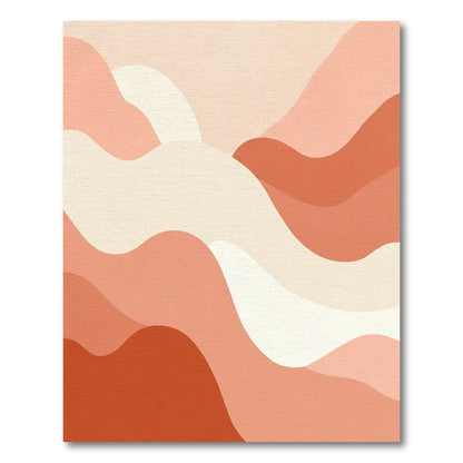 Coral Wave Abstract Landscape Rug