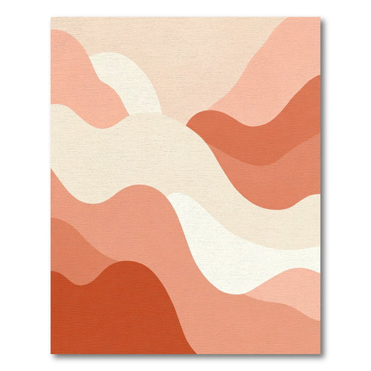 Coral Wave Abstract Landscape Rug