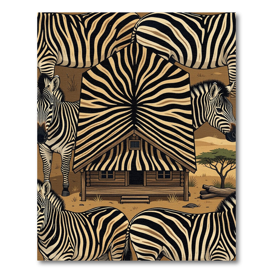 Bold Zebra Stripes Cabin Graphic Rug