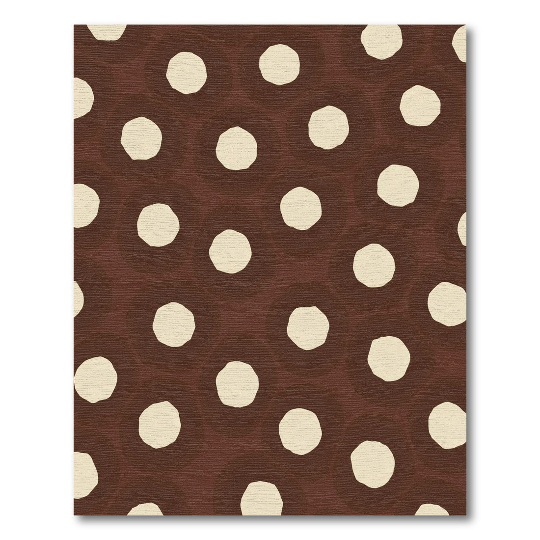 Chocolate Donut Cream Polka Dot Rug