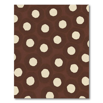 Chocolate Donut Cream Polka Dot Rug