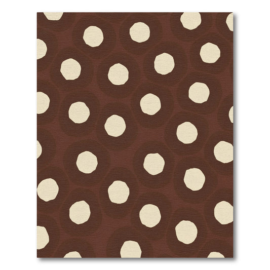 Chocolate Donut Cream Polka Dot Rug