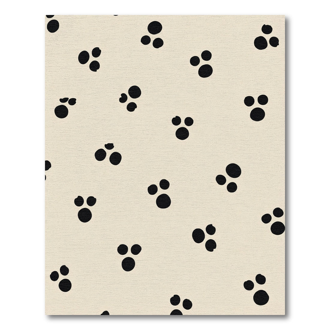 Cream Black Paw Spots Runner Rug