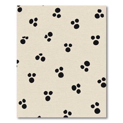 Cream Black Paw Spots Runner Rug