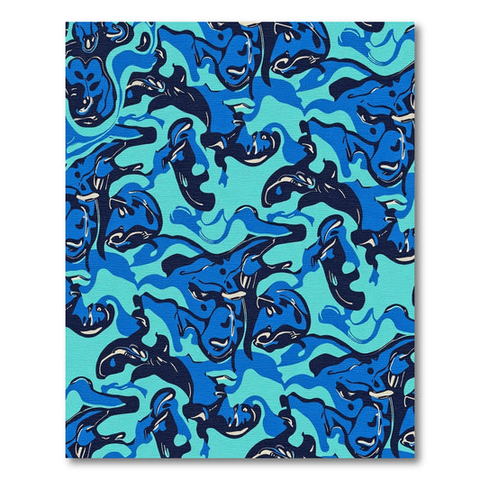 Oceanic Blue Abstract Swirl Rug