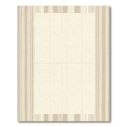 Striped Beige Geometric Window Rug