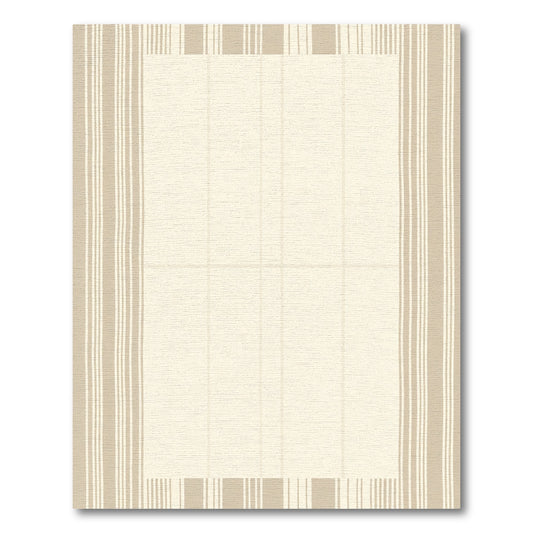 Striped Beige Geometric Window Rug