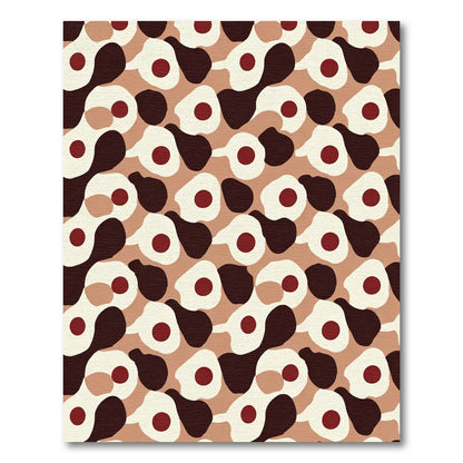 Midcentury Ochre Blob Cluster Rug