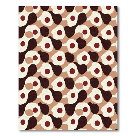 Midcentury Ochre Blob Cluster Rug