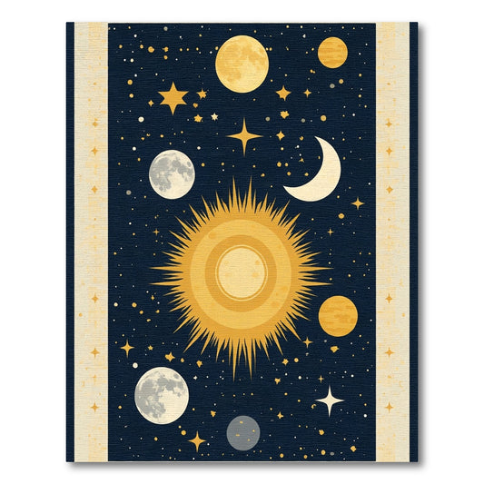 Celestial Sun Moon Stars Night Sky Rug