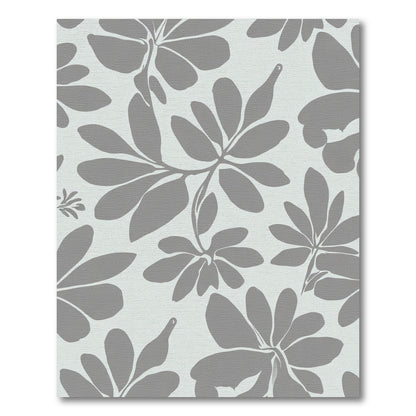 Subtle Gray Tropical Foliage Rug
