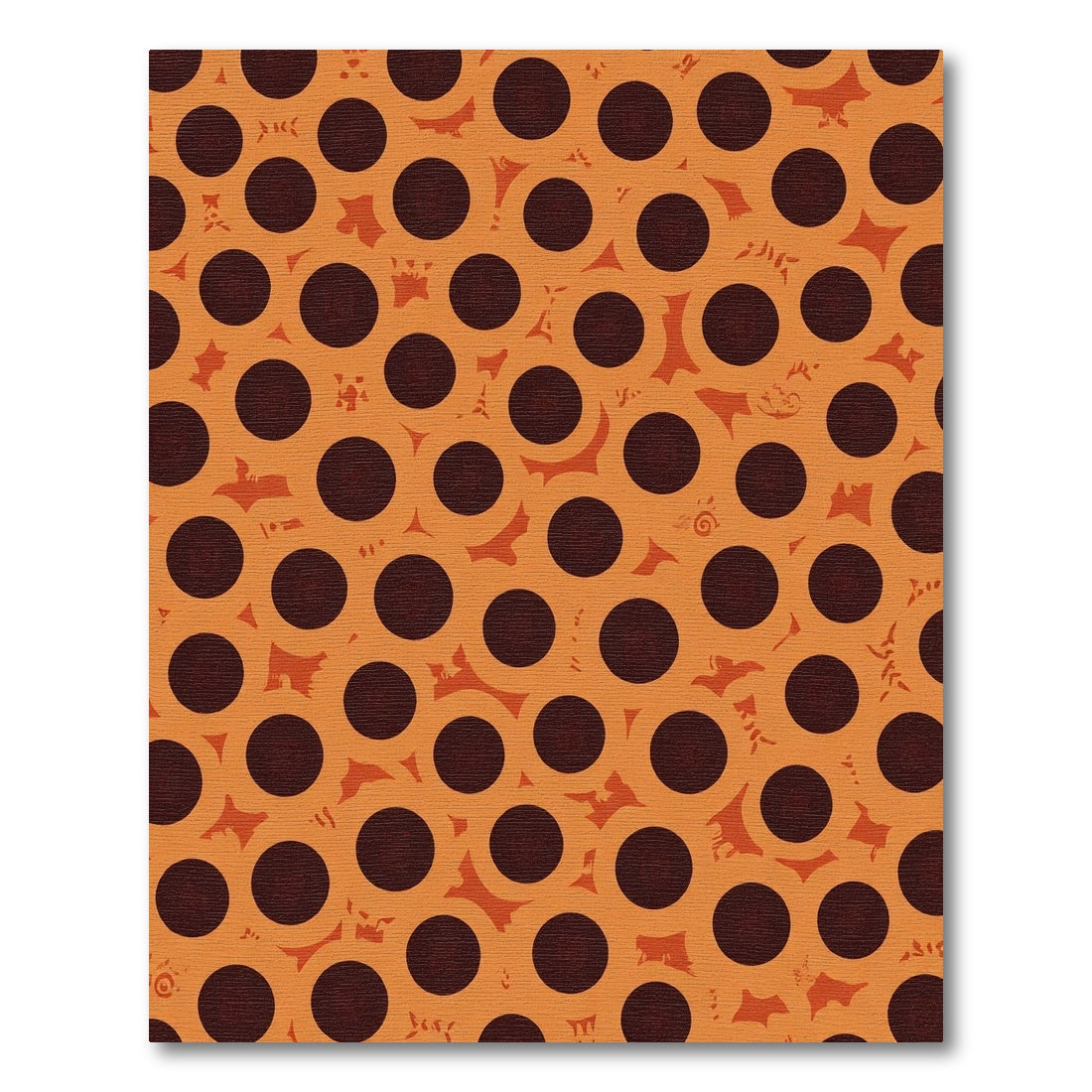 Dark Orange Polka Dot Spooky Bats Rug