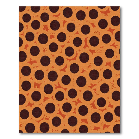 Dark Orange Polka Dot Spooky Bats Rug