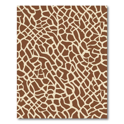 Brown Cream Giraffe Skin Irregular Overlay Rug