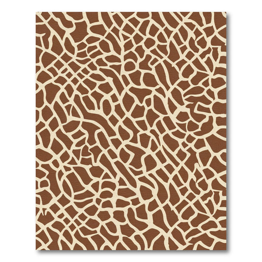 Brown Cream Giraffe Skin Irregular Overlay Rug
