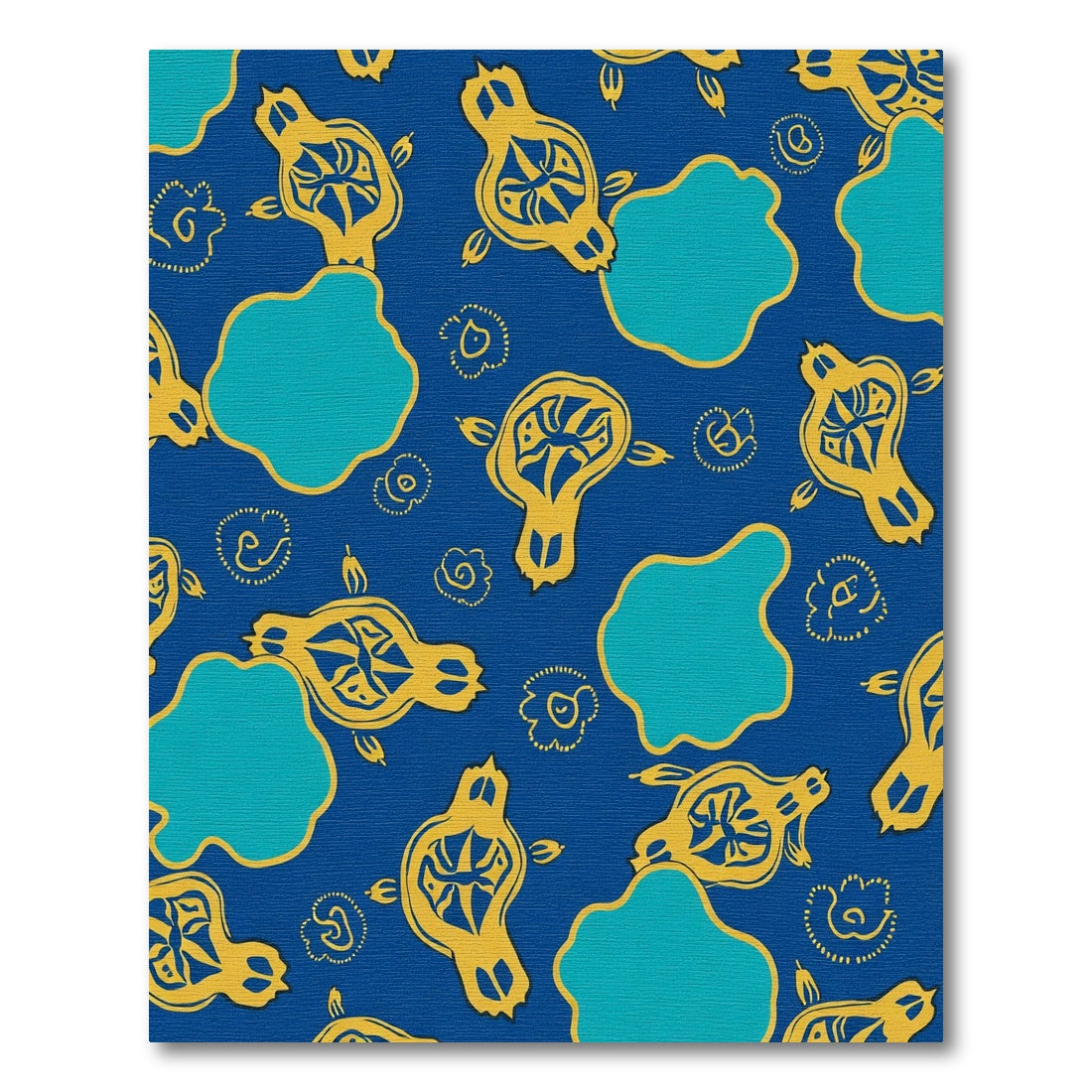 Golden Turtle Ocean Swirl Rug