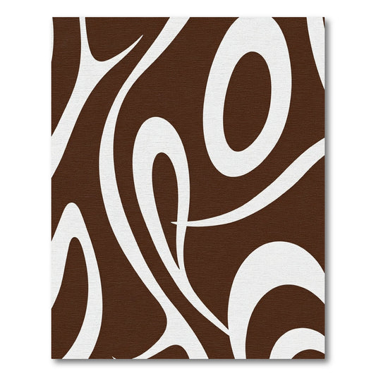 Brown White Organic Swirl Rug